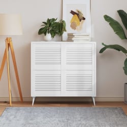 Drzwi żaluzjowe, 4 szt., drewno sosnowe, białe, 39,5 x 49,4 cm