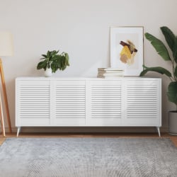 Drzwi żaluzjowe, 4 szt., drewno sosnowe, białe, 61,5 x 49,4 cm