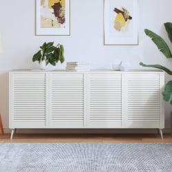 Drzwi żaluzjowe, 4 szt., drewno sosnowe, białe, 69 x 49,4 cm