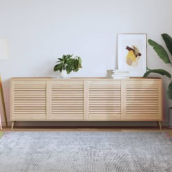 Drzwi żaluzjowe, 4 szt., lite drewno sosnowe, 61,5 x 59,4 cm