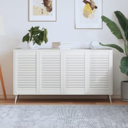 Drzwi żaluzjowe, 4 szt., lite drewno sosnowe, białe, 69x39,4 cm