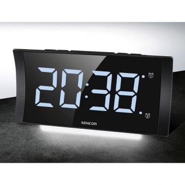Duży budzik cyfrowy z nocnym podświetleniem i ręcznym ustawieniem kontrastu Sencor SDC 4930 W