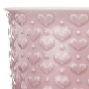 Duży kubek ceramiczny, serca, z uchem, do kawy, herbaty, 580 ml, różowy
