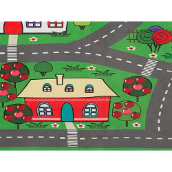 Dywan dziecięcy nadruk z miastem 80 x 150 cm TUTAK