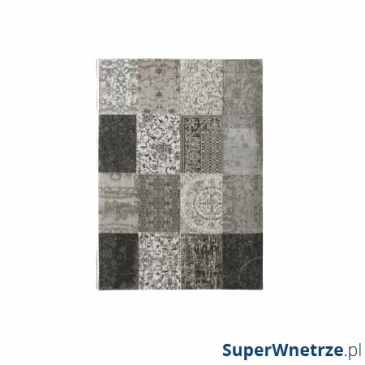 Dywan naturalny 140x200 cm Louis De Poortere Vintage Patchwork Black & White czarno biały