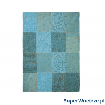 Dywan naturalny 170x240 cm Louis De Poortere Vintage Patchwork Azur turkusowy