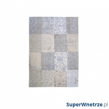 Dywan naturalny 170x240 cm Louis De Poortere Vintage Patchwork Gustavian Blue niebieski