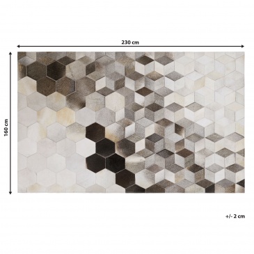 Dywan patchwork skórzany 160 x 230 cm szary SASON