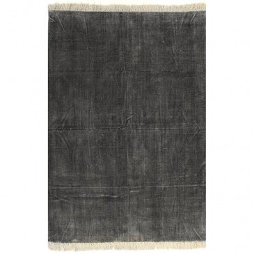 Dywan typu kilim, bawełna, 160 x 230 cm, antracytowy