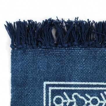Dywan typu kilim, bawełna, 160 x 230 cm, niebieski ze wzorem