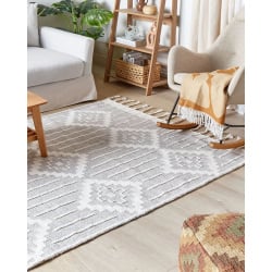 Dywan zewnętrzny 140 x 200 cm szaro-biały tabiat Dywan zewnętrzny 140 x 200 cm szaro-biały tabiat