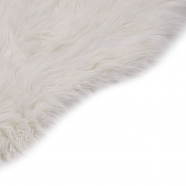Dywanik, 60 x 90 cm, sztuczna owcza skóra, biały