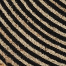 Dywanik ręcznie wykonany z juty, spiralny wzór, czarny, 90 cm