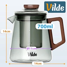 Dzbanek z zaparzaczem do herbaty szklany 700 ml