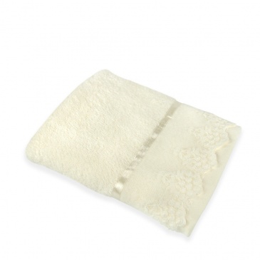 Ekskluzywny ręcznik bawełniany - koronka z taśmą