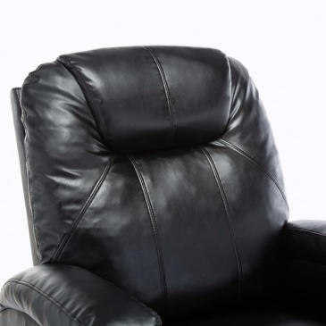 Fotel do masażu bujany elektryczny sztuczna skóra czarny