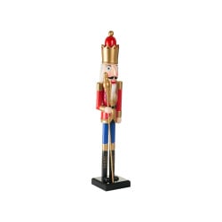 Figurka dekoracyjna MALARAN Dziadek do orzechów 90 cm Czerwony