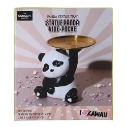 Figurka dekoracyjna organizer Panda ze    złotą tacą