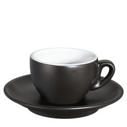 Filiżanka do espresso, ze spodkiem, 0,05 l, czarny mat