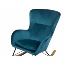 Fotel bujany welurowy niebieski ELLAN