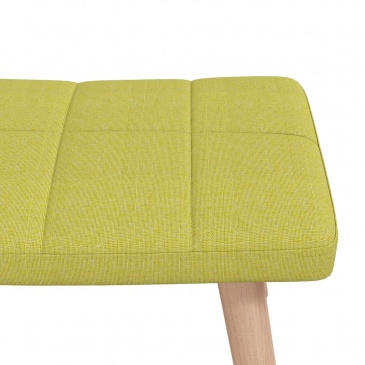Fotel bujany z podnóżkiem, zielony, obity tkaniną