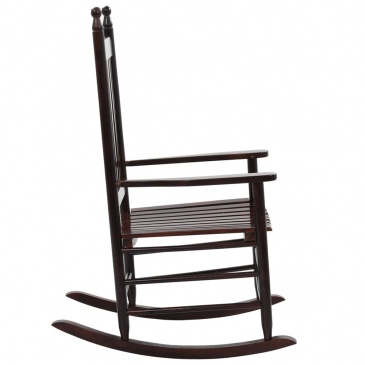 Fotel bujany z wygiętym siedziskiem, brązowy, drewniany