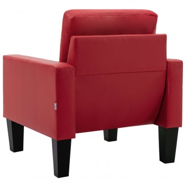 Fotel, czerwony, sztuczna skóra