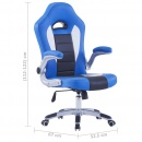Fotel gamingowy dla gracza niebieski sztuczna skóra
