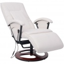Fotel do masażu shiatsu biały sztuczna skóra
