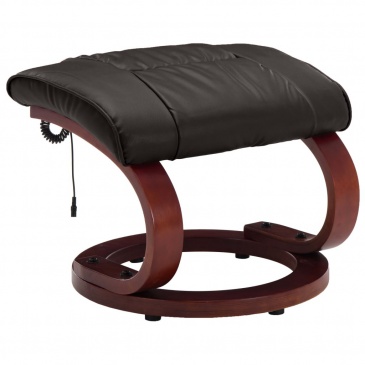 Fotel do masażu z podnóżkiem regulowany brązowy ekoskóra