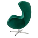 Fotel EGG CLASSIC VELVET zielony - welur, podstawa chromowana