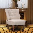 Fotel francuski kremowy materiałowy
