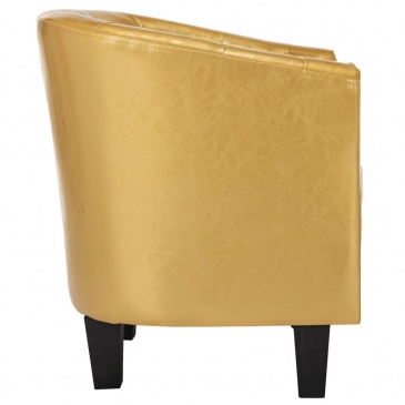Fotel klubowy lśniący złoty sztuczna skóra