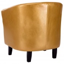 Fotel klubowy złoty sztuczna skóra