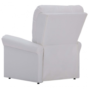 Fotel rozkładany biały sztuczna skóra