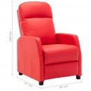 Fotel rozkładany, czerwony, sztuczna skóra