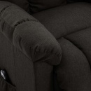 Fotel rozkładany, podnoszony, ciemnobrązowy, obity tkaniną