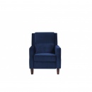 Fotel rozkładany welurowy niebieski EGERSUND