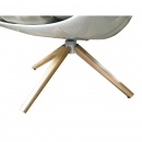 Fotel STAR szary - szara tkanina,  podstawa drewniana
