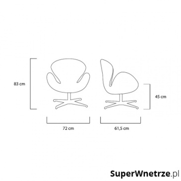 Fotel 72x61,5x83cm King Home Swan karmelowy