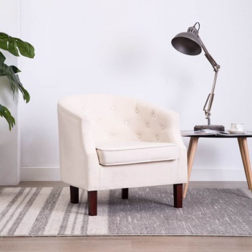 Fotel tapicerowany tkaniną 65 x 64 x 65 cm beżowy