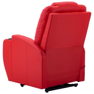 Fotel ułatwiający wstawanie, czerwony, sztuczna skóra