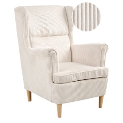 Fotel uszak ABSON Sztruks Jasnobeżowy