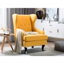 Fotel uszak tapicerowany żółty ALTA