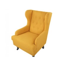Fotel uszak tapicerowany żółty ALTA