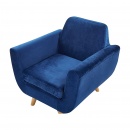 Fotel welurowy niebieski BERNES