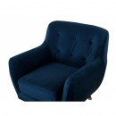 Fotel welurowy niebieski BODO