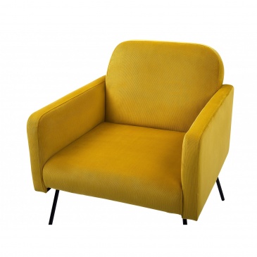 Fotel welurowy żółty NARKEN