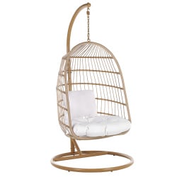 Fotel wiszący ze stojakiem allera technorattan beżowy