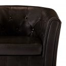 Fotel z podnóżkiem brązowy sztuczna skóra